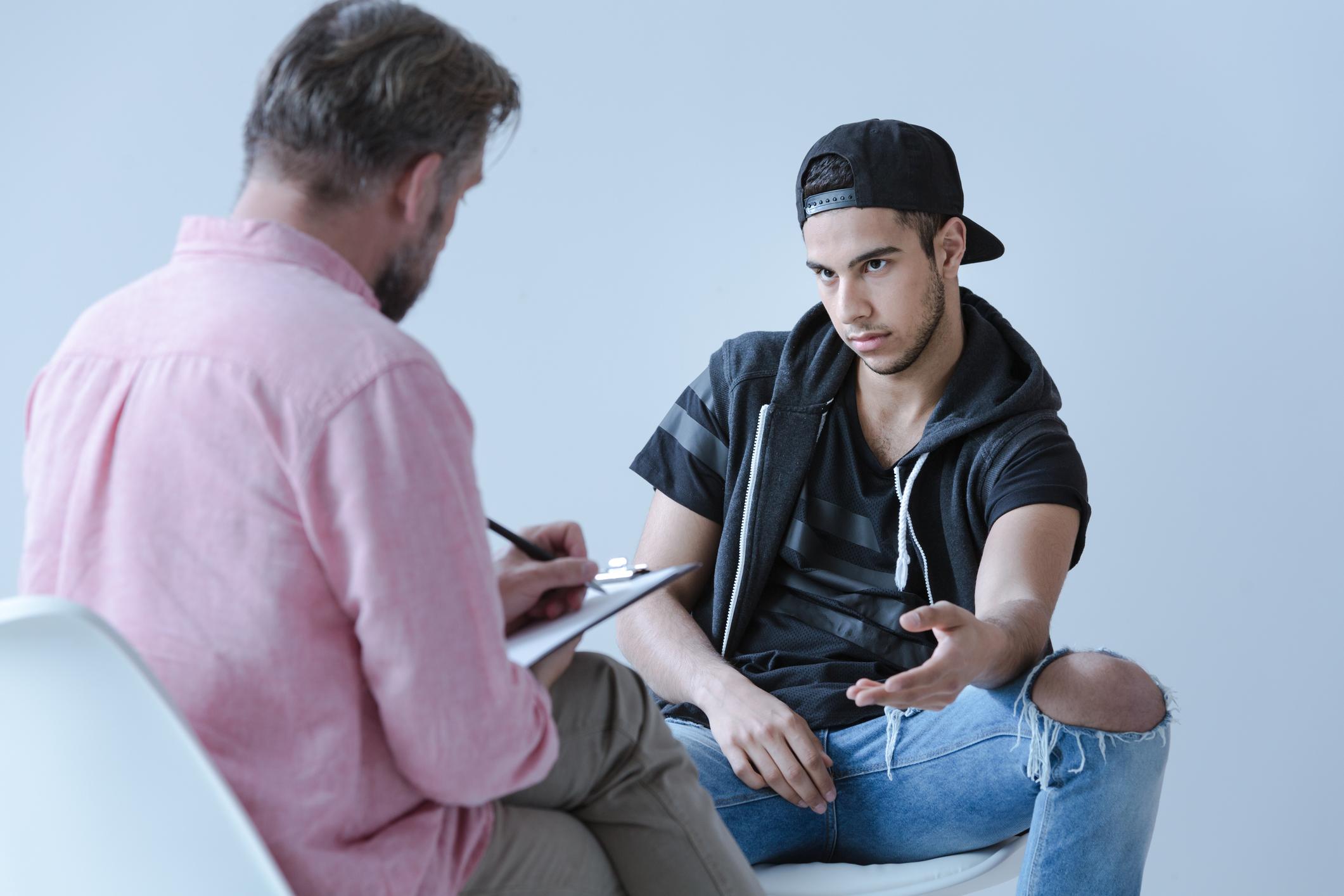 two people talking in therapy